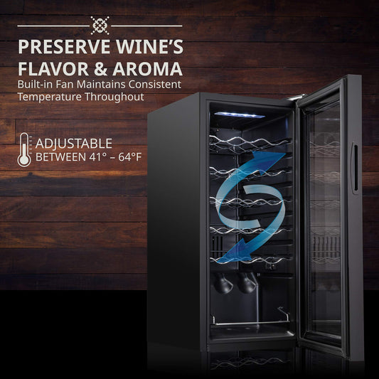 Ivation 18 Bottle Wine Refrigerator with Lock