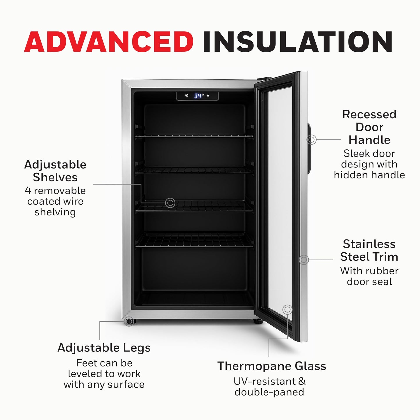 Honeywell Beverage Fridge with Adjustable Shelves