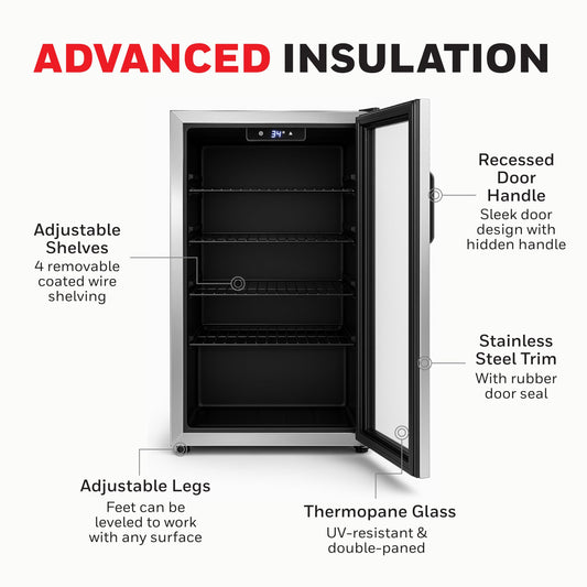 Honeywell Beverage Fridge with Adjustable Shelves