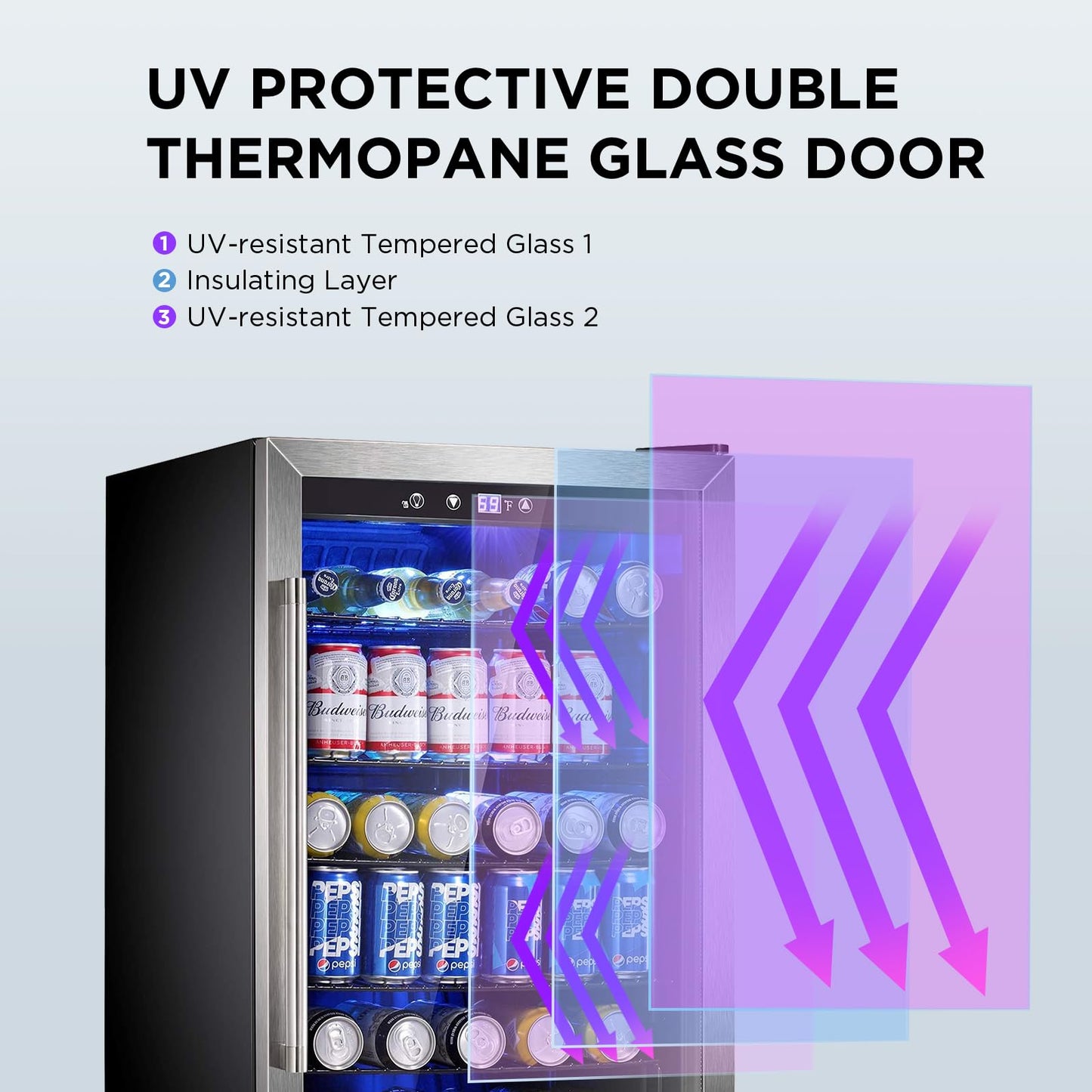 Electactic Freestanding Wine Fridge with Glass Door