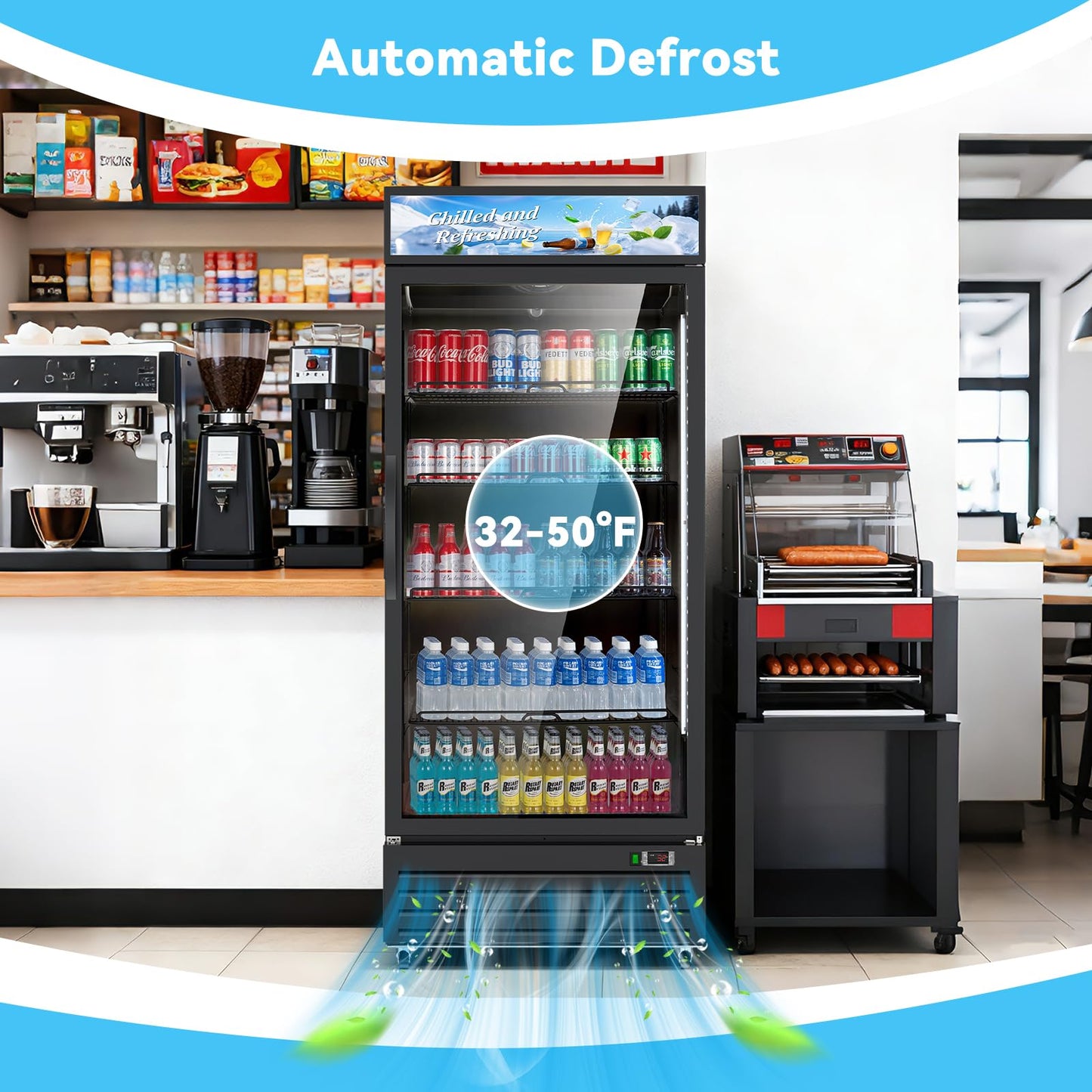 Velieta Drink Fridge Merchandiser – Black