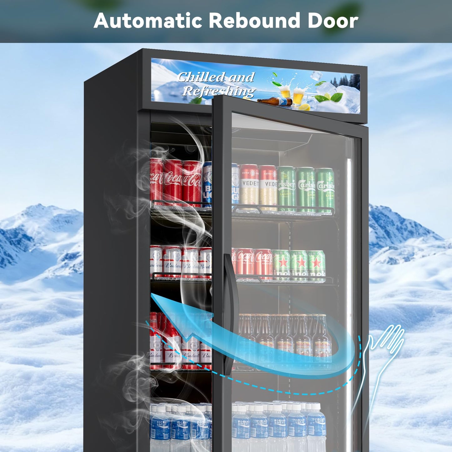 Velieta Drink Fridge Merchandiser – Black