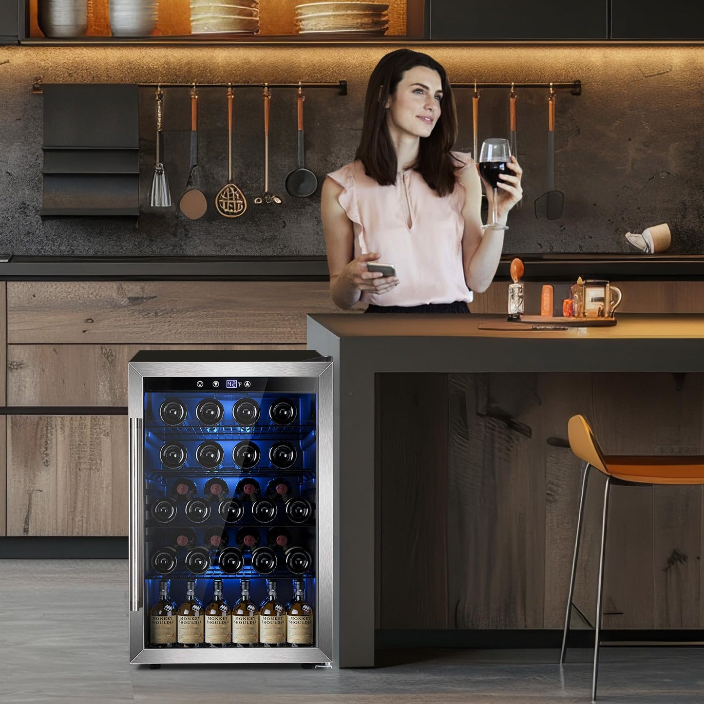 Electactic Freestanding Wine Fridge with Glass Door