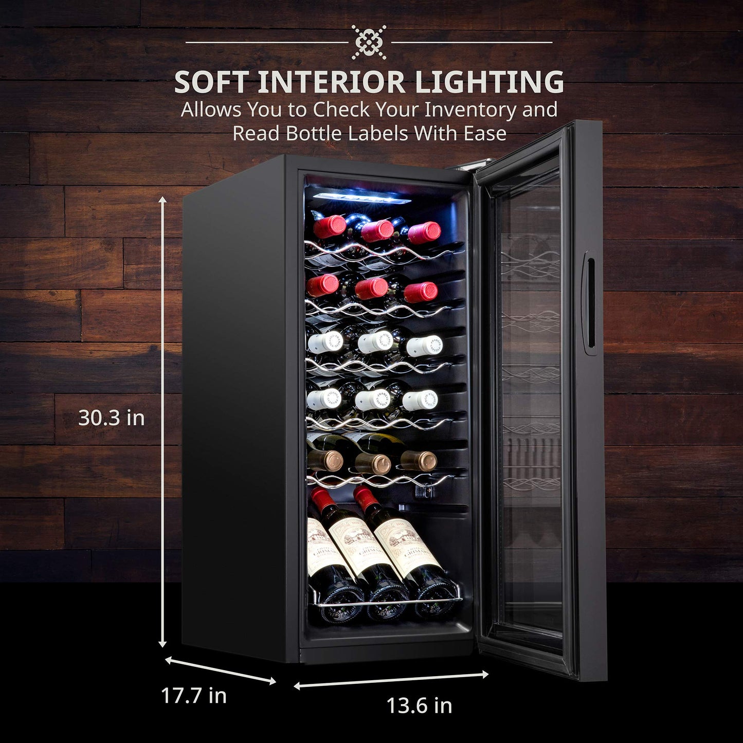Ivation 18 Bottle Wine Refrigerator with Lock
